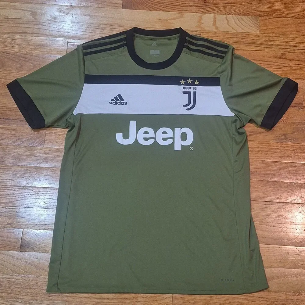 Adidas Juventus 2017/18 Third Kit Football Soccer Jersey Mens Large Green Jeep